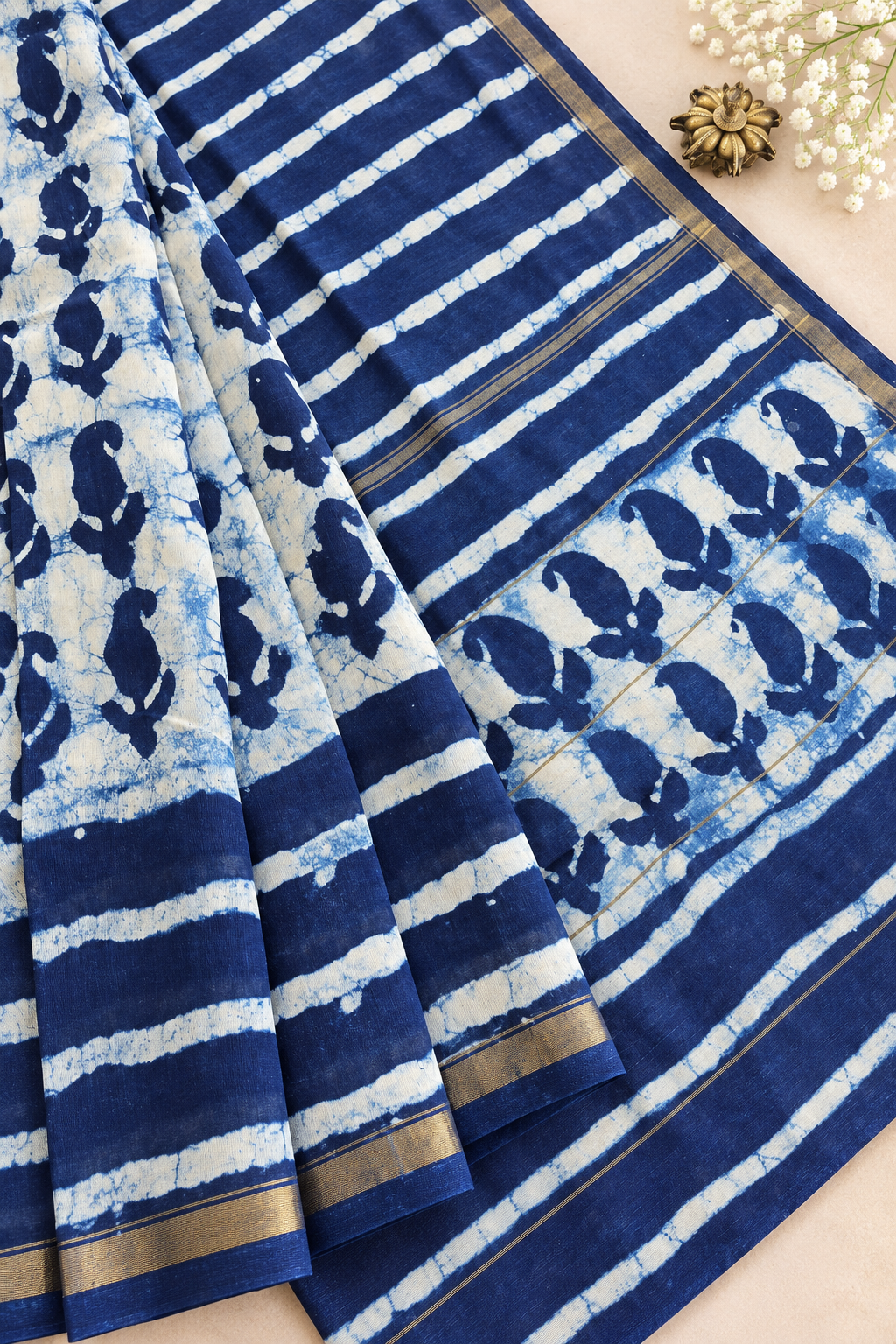 Mihika — Block Print Silk Cotton Saree