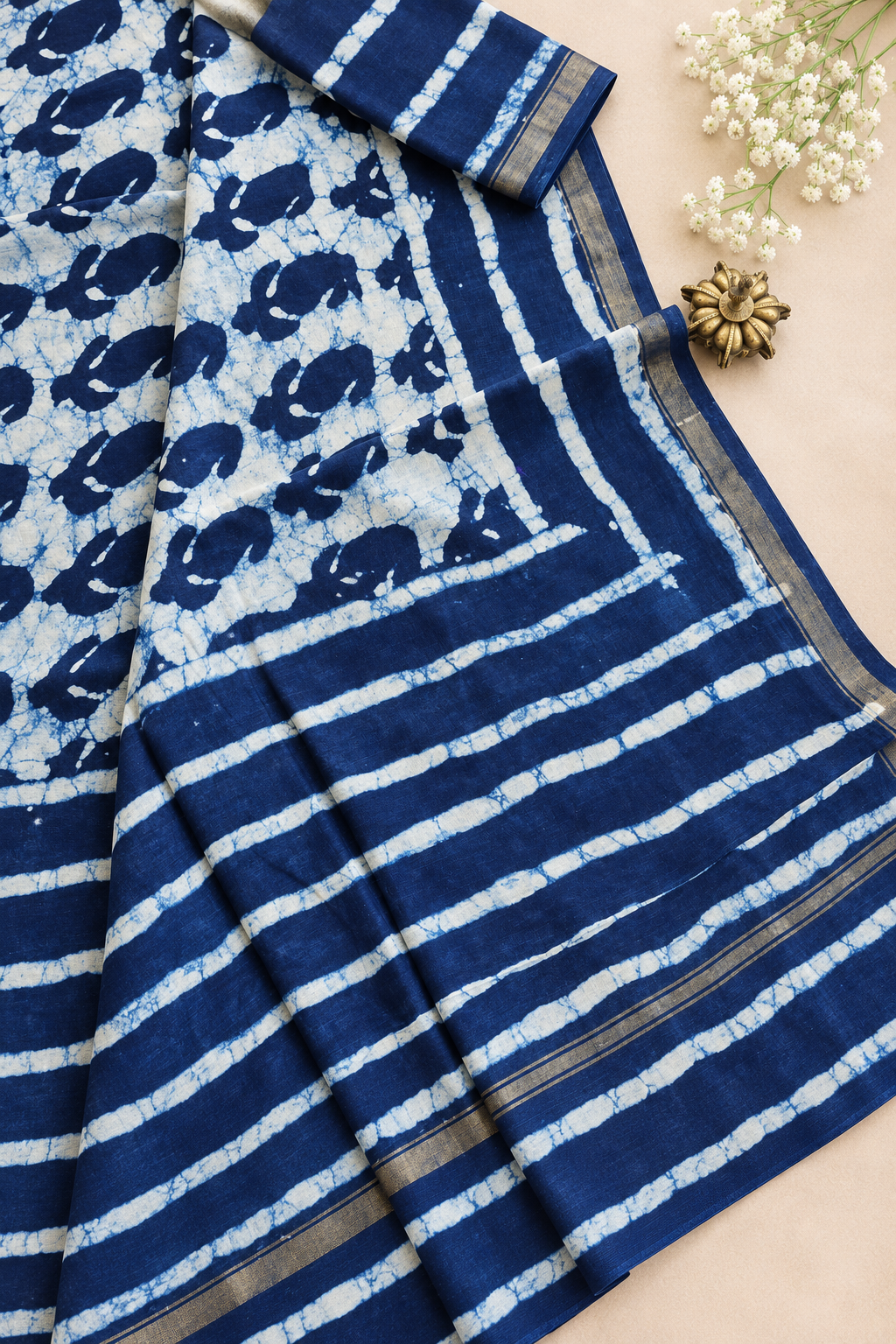 Mihika — Block Print Silk Cotton Saree