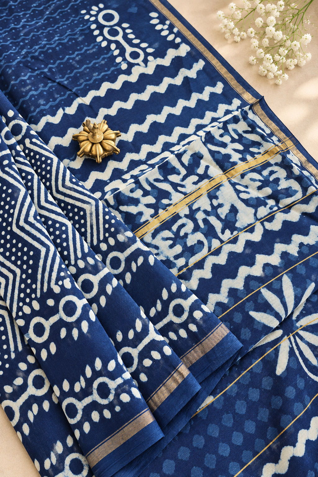 Tara — Block Print Silk Cotton Saree