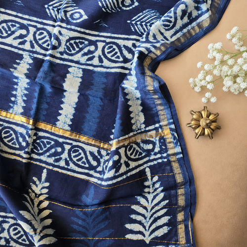 Ahaana — Block Print Silk Cotton Saree