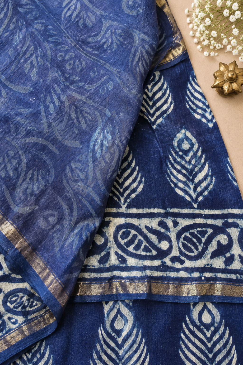 Ahaana — Block Print Silk Cotton Saree