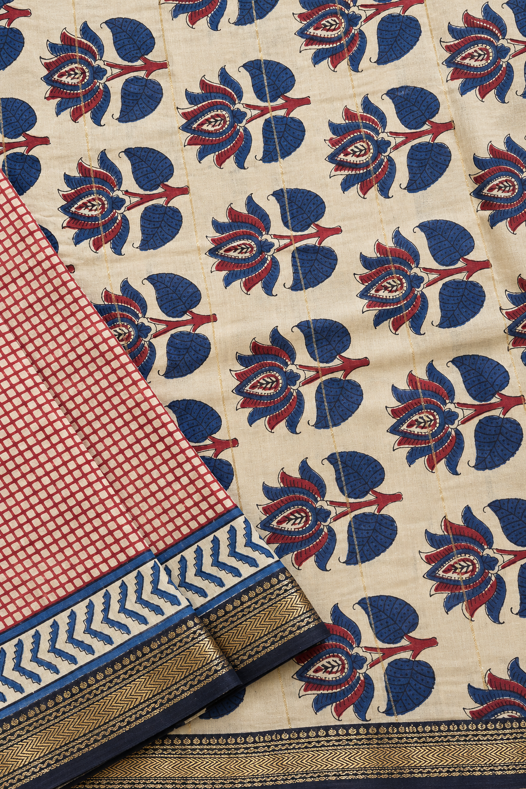 Gargi — Block Print Silk Cotton Saree