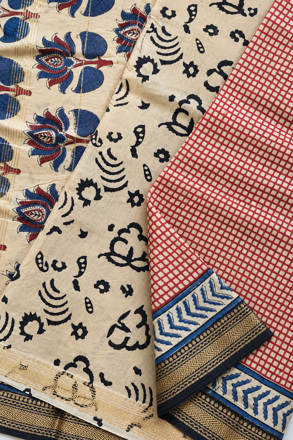 Gargi — Block Print Silk Cotton Saree
