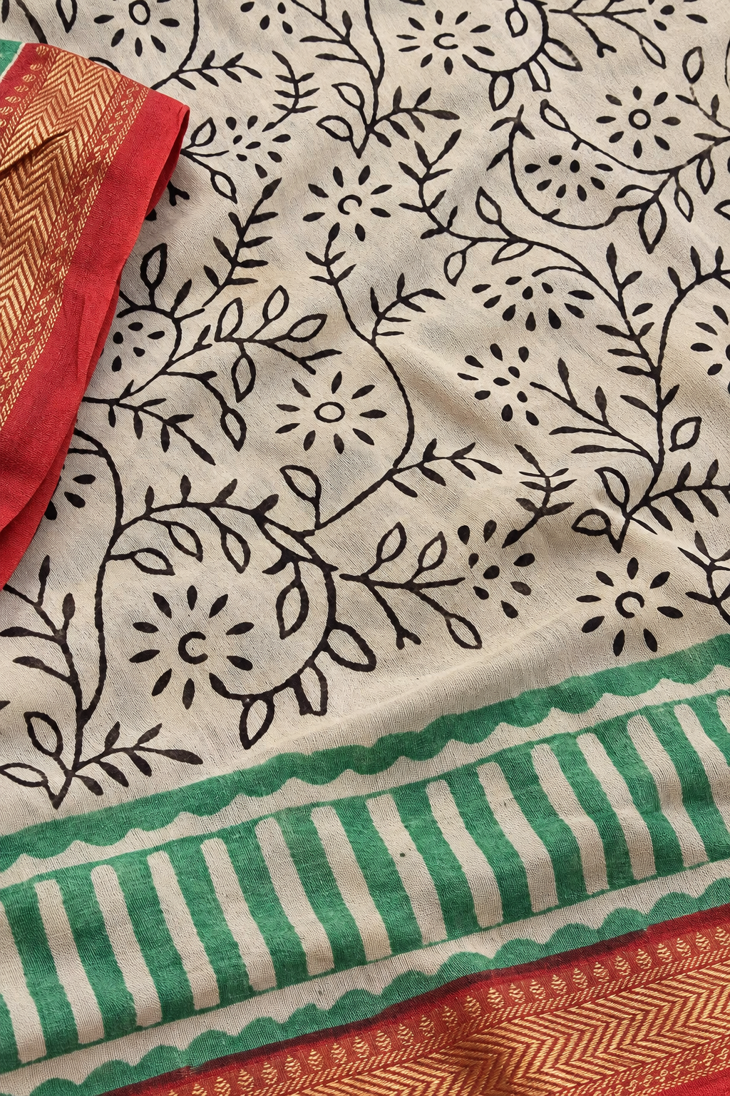Vrinda — Block Print Silk Cotton Saree