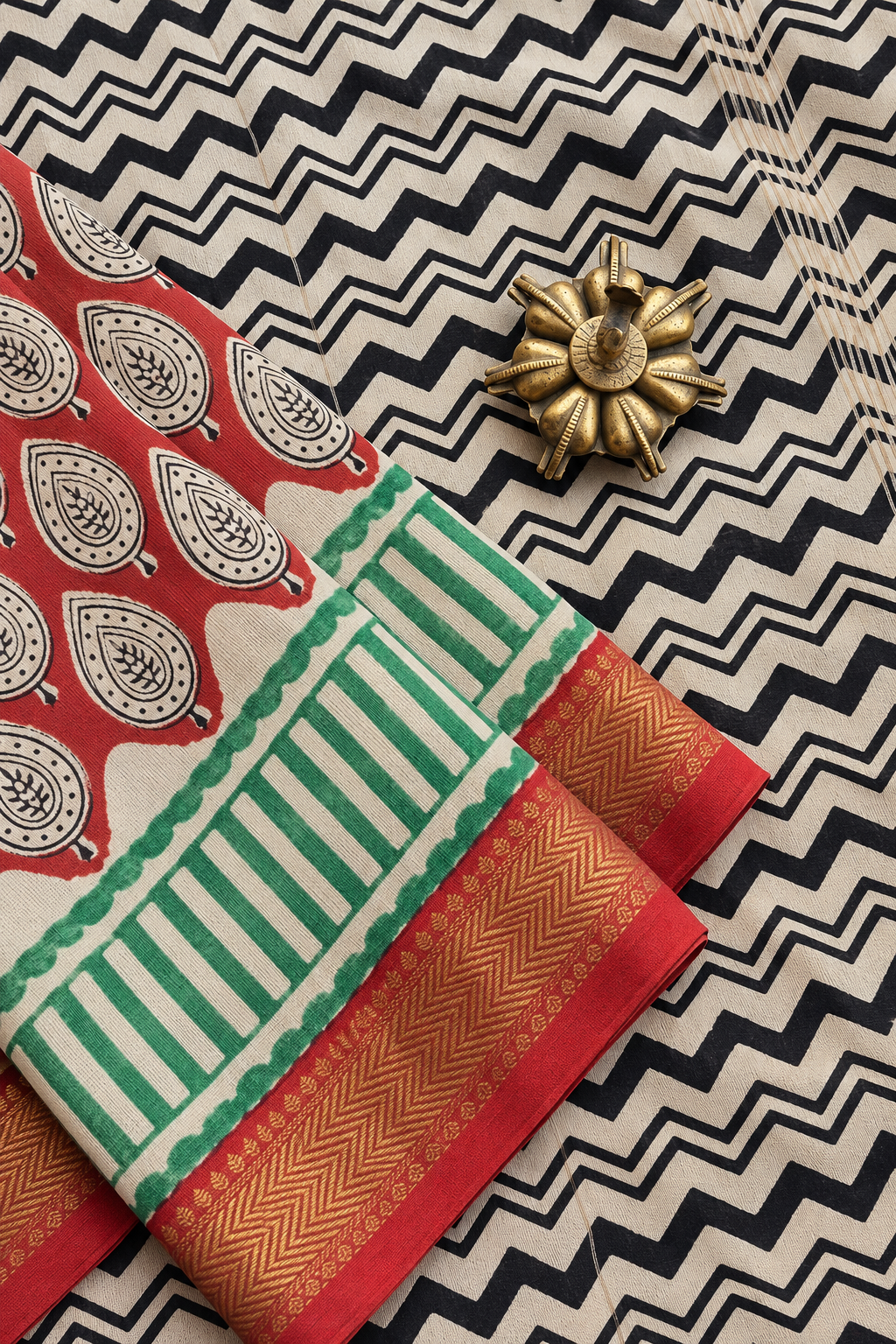 Vrinda — Block Print Silk Cotton Saree