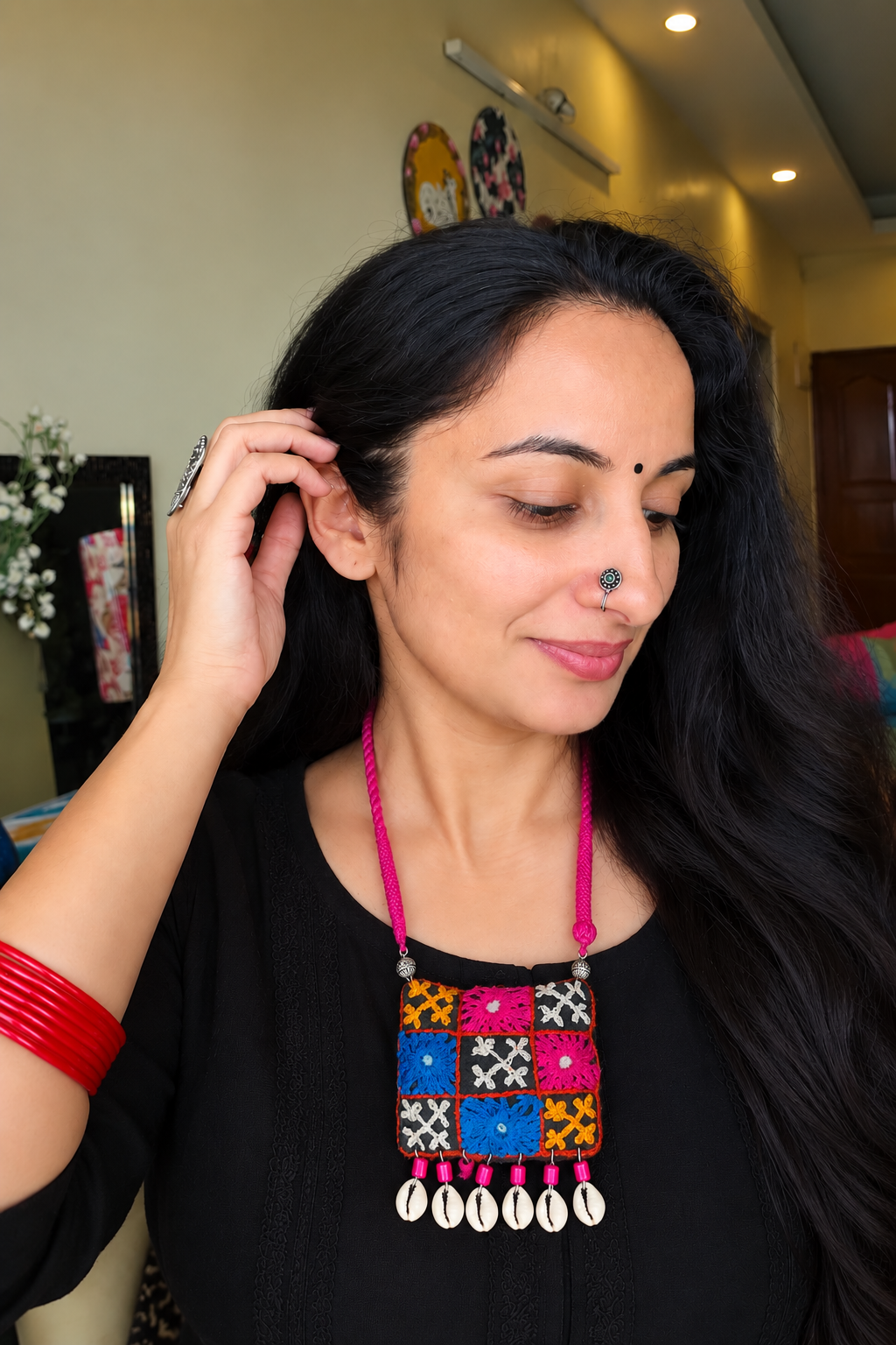 Meera — Kutchi Fabric Necklace