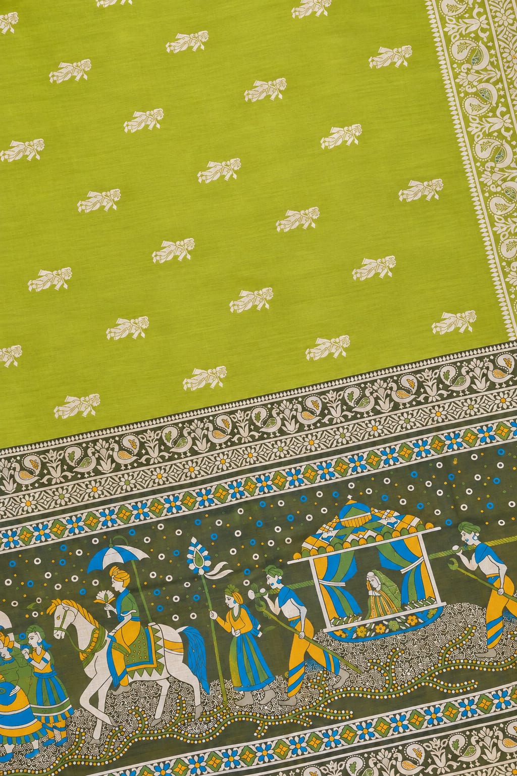 A close-up of aarini semi raw silk saree 